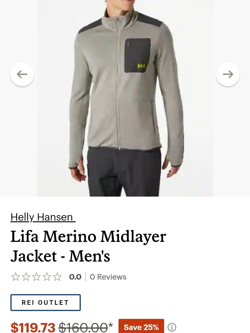 Helly Hansen Lifa Merino Midlayer Jacket - Grey with Dark Charcoal Accents